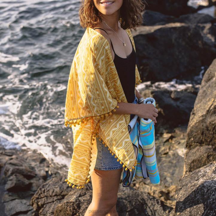 WoClothing Passenger 22N81016 Brook Shawl Ochre Yellow Sol Women Yellow