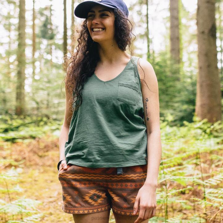 WoClothing Passenger 22N81018 Rivergate Recycled Cotton Top Dark Ivy Women Ivy