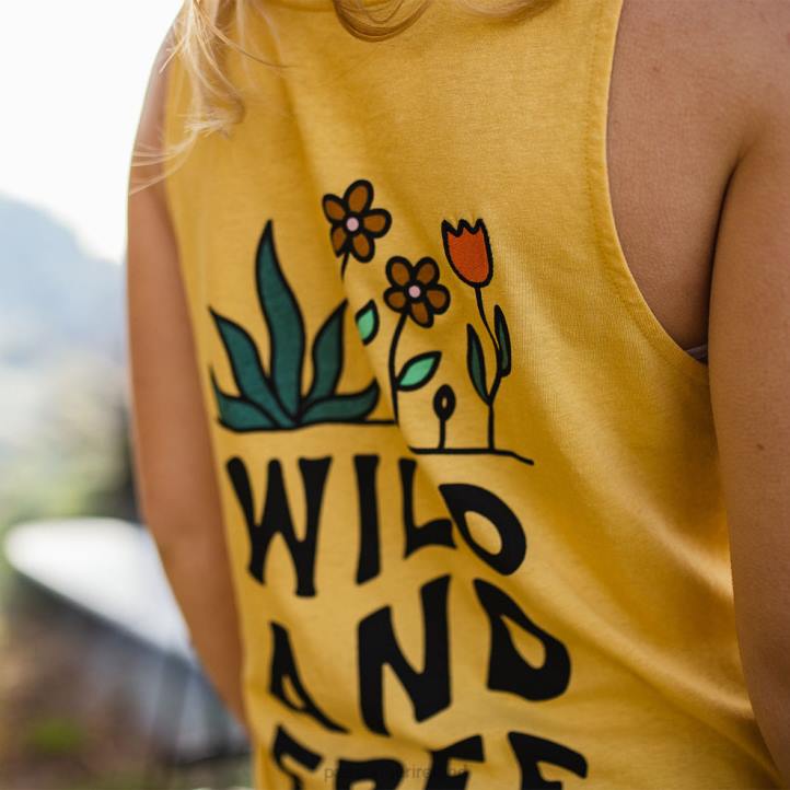 WoClothing Passenger 22N81022 Grown To Roam Hemp Vest Ochre Yellow Women Yellow