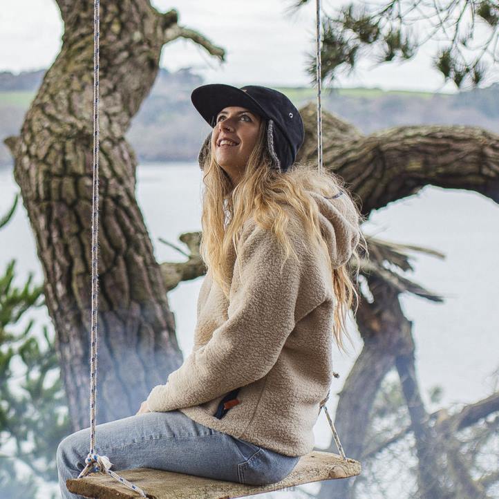 WoHeadwear Passenger 22N81061 Twill Daytime Sherpa Lined Hat Faded Black Women Black