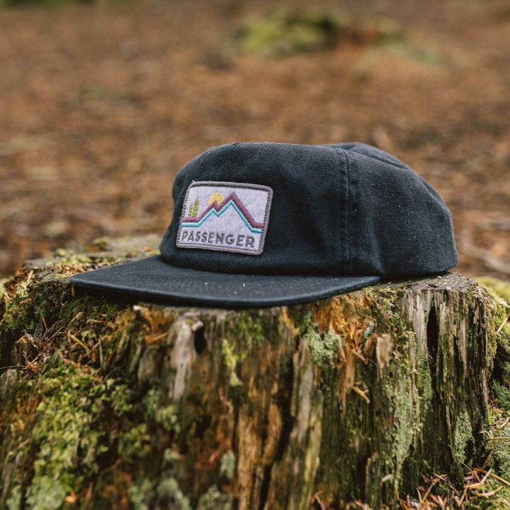 WoHeadwear Passenger 22N81068 Fluke Recycled Cotton 5 Panel Cap Faded Black Women Black