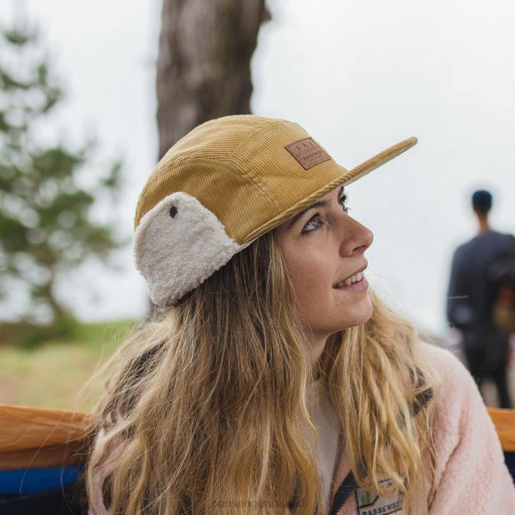 WoHeadwear Passenger 22N81079 Cord Daytime Sherpa Lined Hat Sandy Brown Women Brown