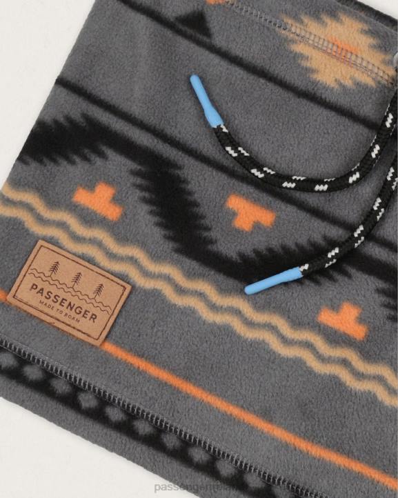 WoHeadwear Passenger 22N81033 Tor Recycled Polar Fleece Snood Charcoal Geo Folk Women Charcoal